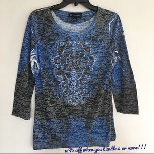 INC Blue Long Sleeve  Shirt